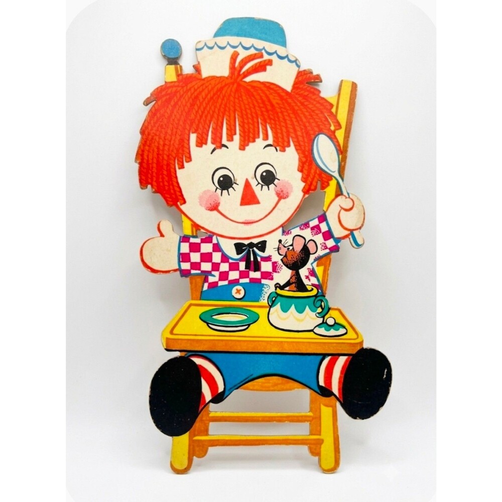 Vintage 1972 Raggedy Andy Nursery Wall Decor Cutout - The Bobbs-Merrill Co.
